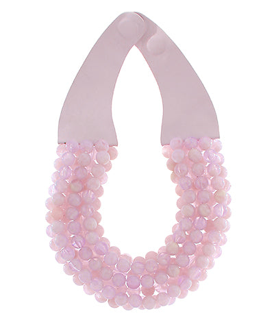 Powder Pink Chunky Beaded Necklace
