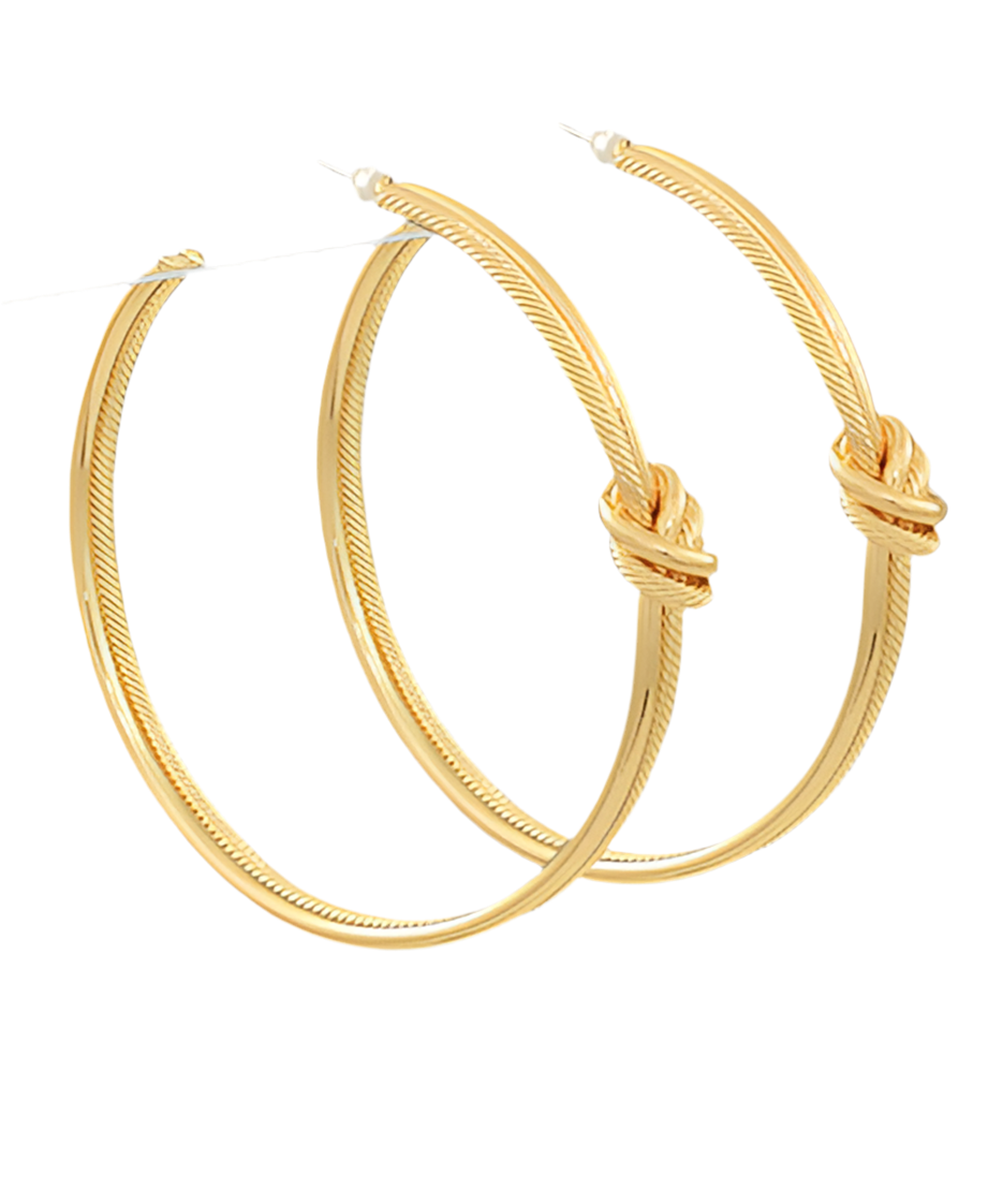 Gold Knot Hoops