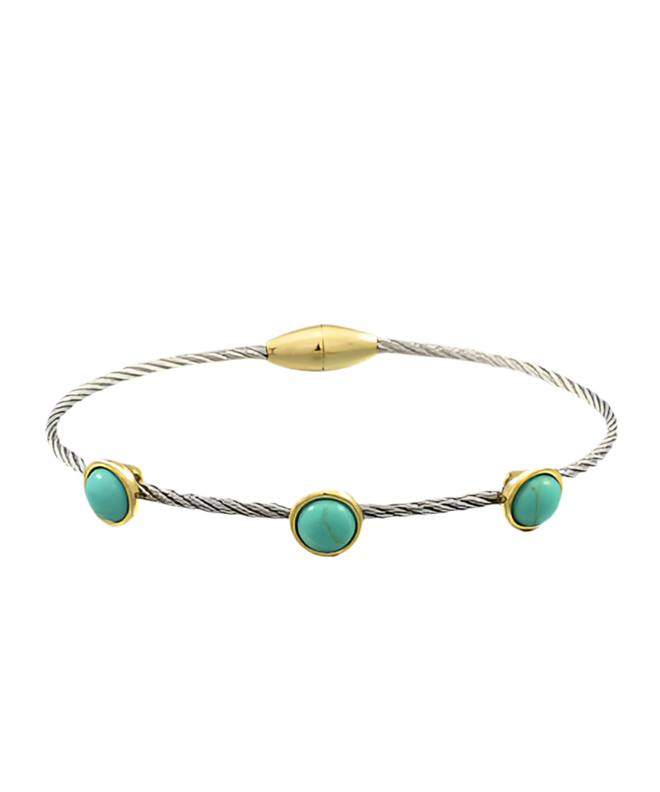 Circle Stone Cable Bracelet