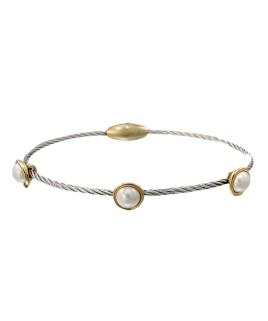 Circle Stone Cable Bracelet