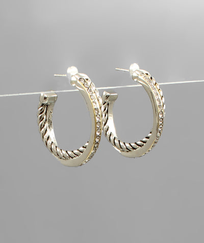 Gold & Silver Diamond Hoops