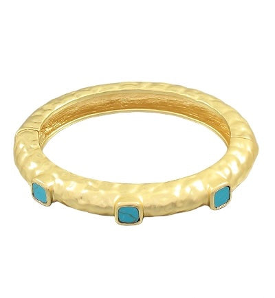 Hammered Stone Bangle