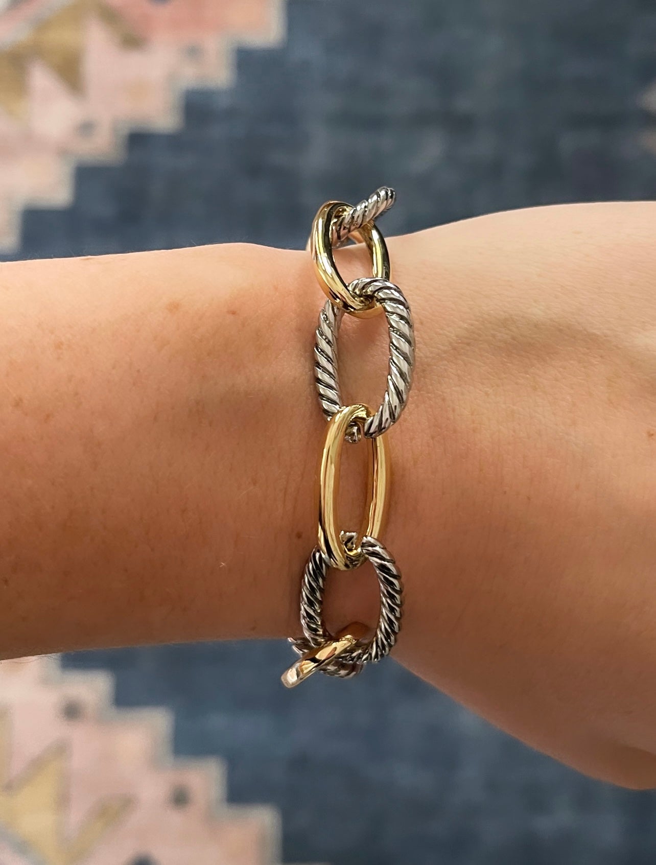 Silver & Gold Chain Link Bracelet