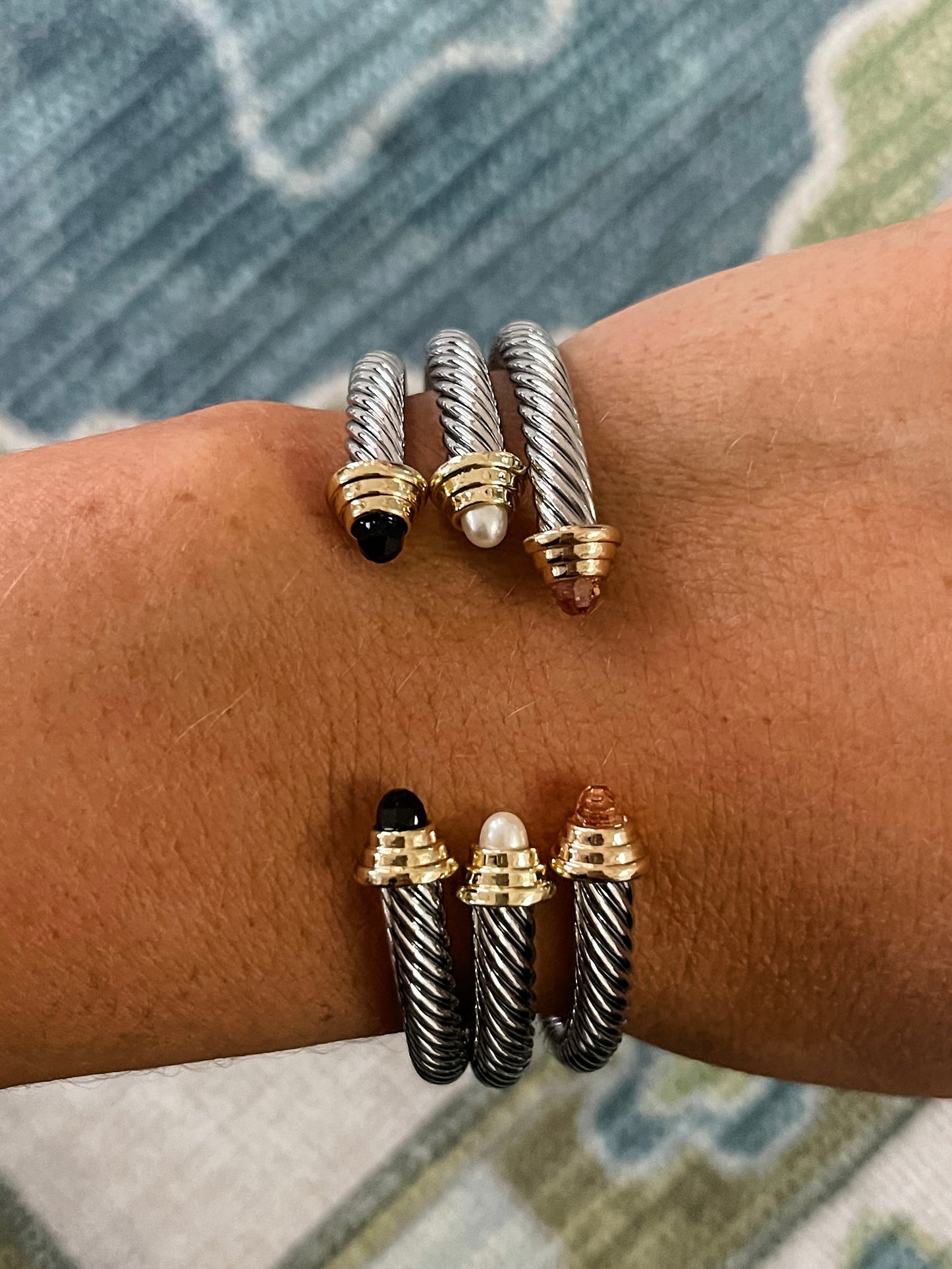 Silver & Gold Cable Cuff