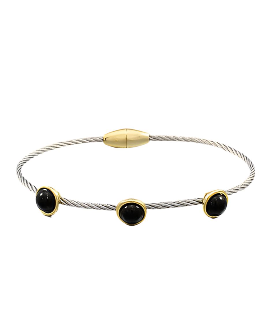 Circle Stone Cable Bracelet