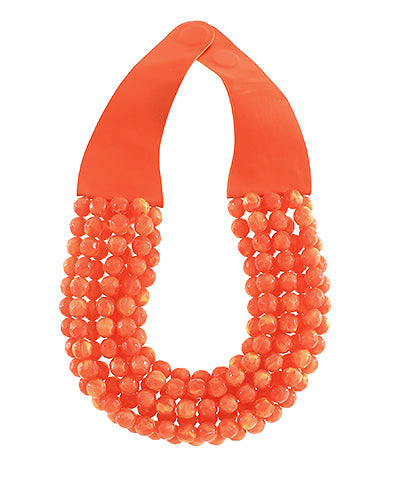 Orange Chunky Beaded Necklace