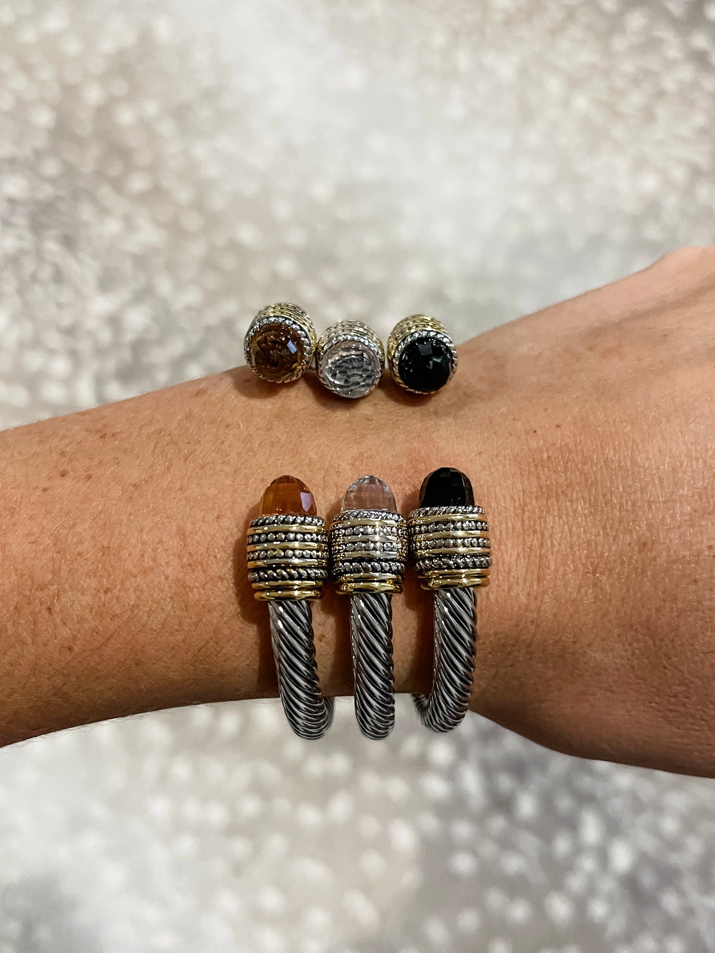 Crystal Stone Cable Cuff