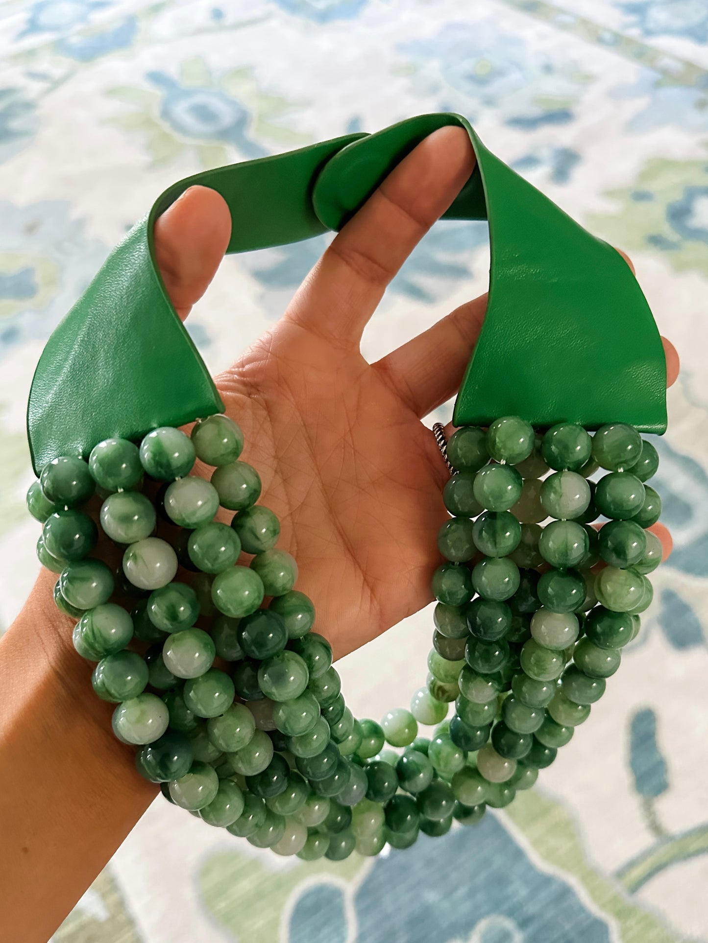 Green Chunky Beaded Necklace
