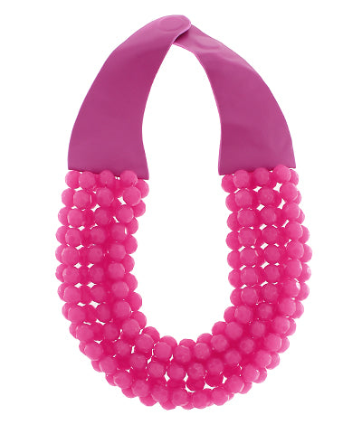 Pink Chunky Beaded Necklace