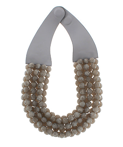 Grey Chunky Beaded Necklace
