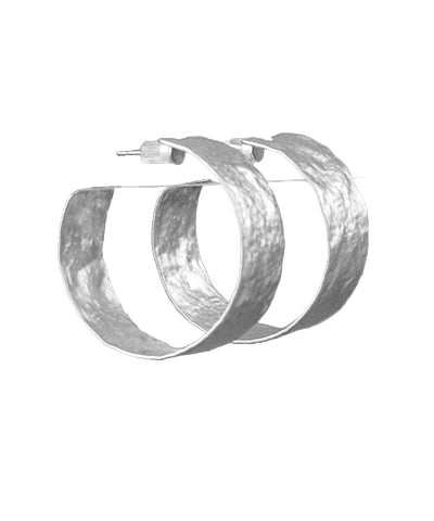 Textured Silver Hoops