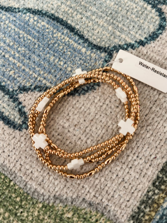 Cross Stack Bracelet Set (4)