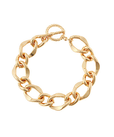 Gold Textured Chain Bracelet