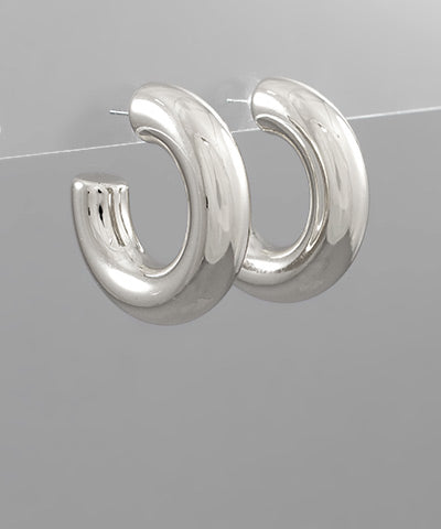 Chunky Silver Hoops