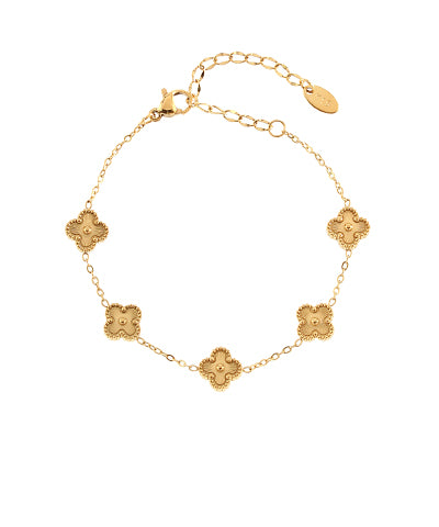 Gold Clover Charm Bracelet