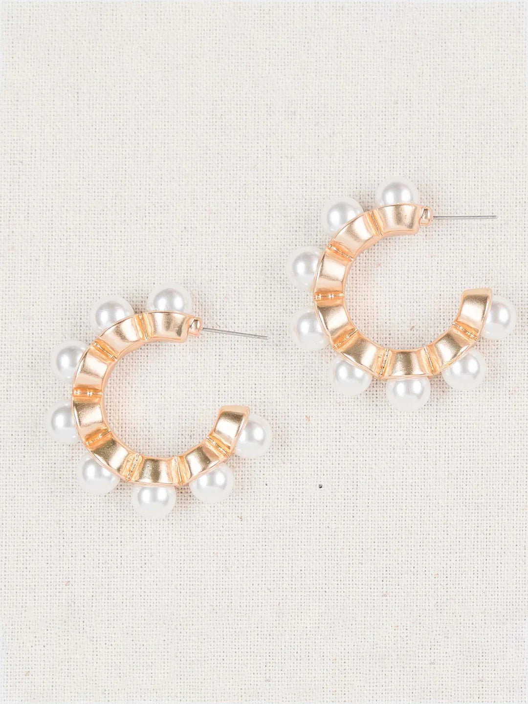 Miley Pearl Hoop Earrings