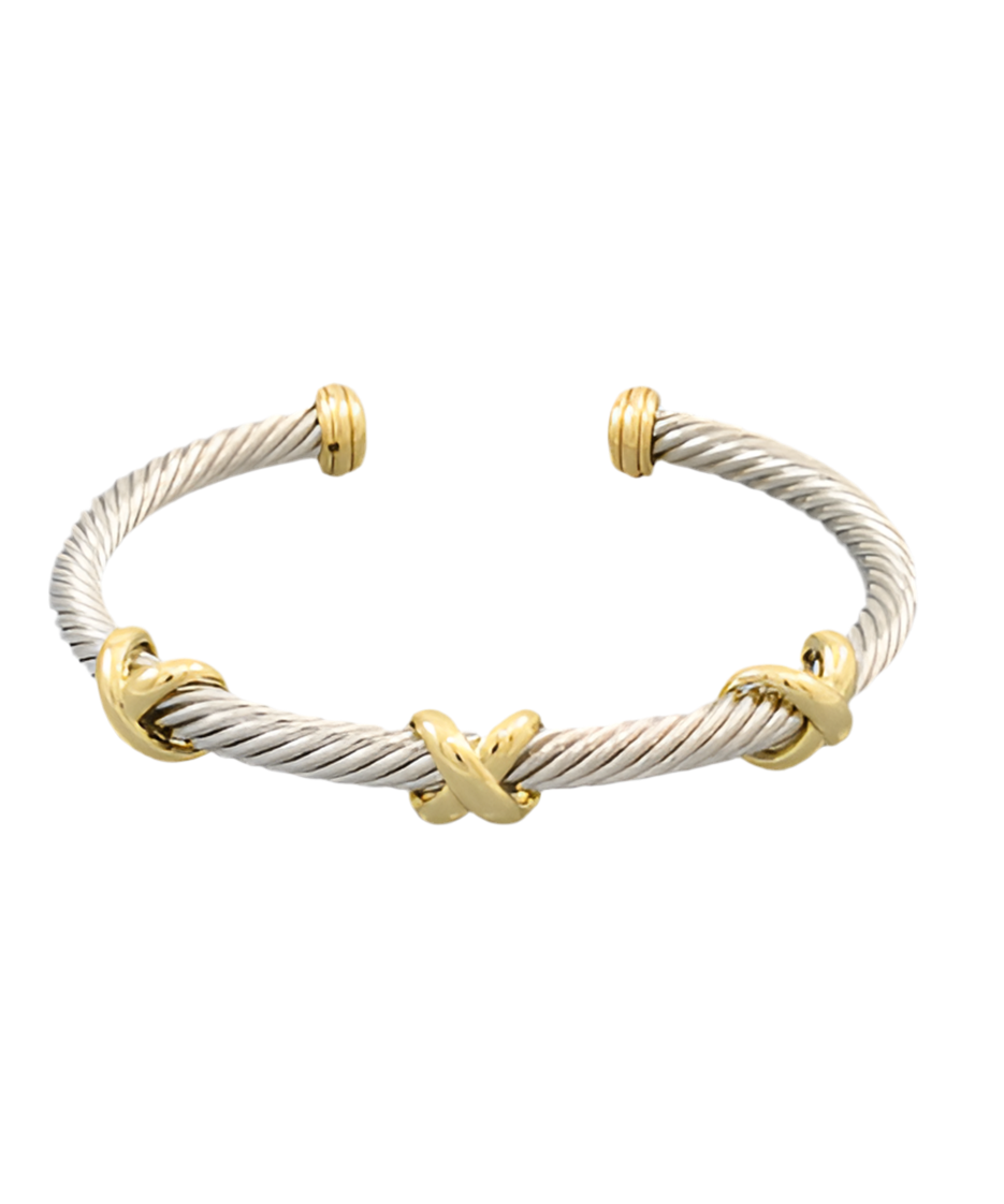 Gold Triple X Cable Cuff
