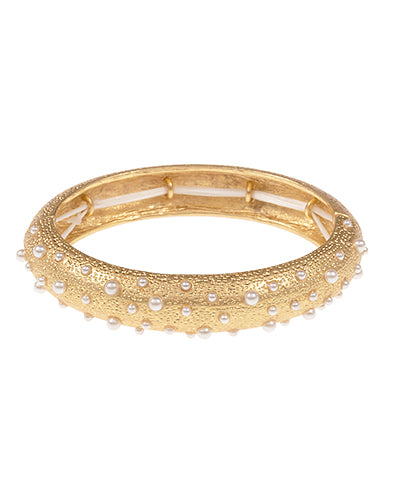 Dainty Pearl Stretch Bangle